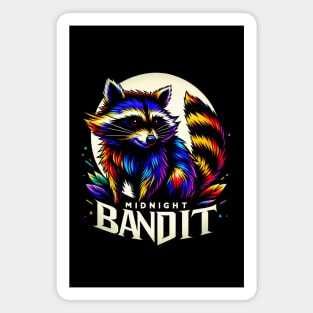 Rainbow Raccoon under Moonlight Magnet